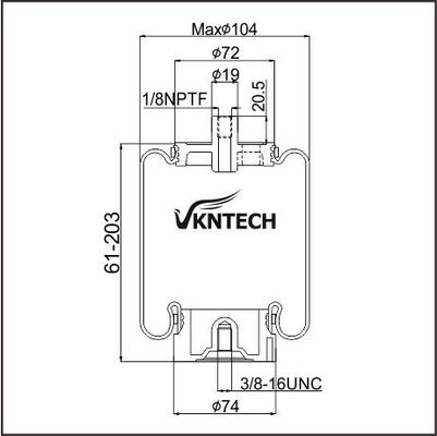 CABIN AIR SPRING NAVISTAR LINK LTD 1102-0026(NAV.)  Firestone W02-358-7079 REPLACED BY VKNTECH 1S7079