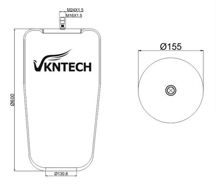 Truck Air Spring cho Mercedes Benz A 946.328.00.21 Contitech 4838N thay thế bởi VKNTECH 1K4838 KHÔNG PISTON