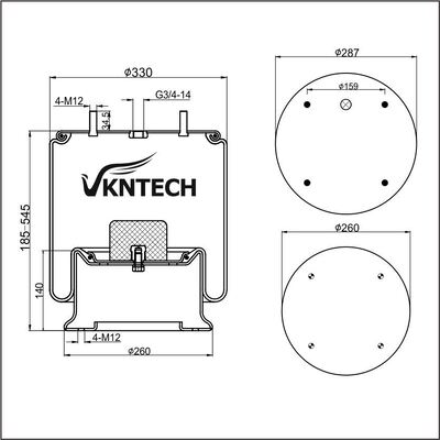 AIR SPRING HENDRICKSON TREO AM136346 Firestone W01-358-6346 THAY THẾ BỞI VKNTECH 1K6346