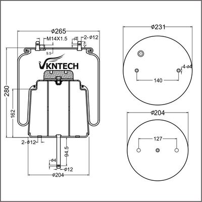 AIR SPRING SCANIA 1440306 442678 1440859 Firestone W01-095-0481 1T15LR-4 Goodyear 556028566 thay thế bởi VKNTECH 1K0481