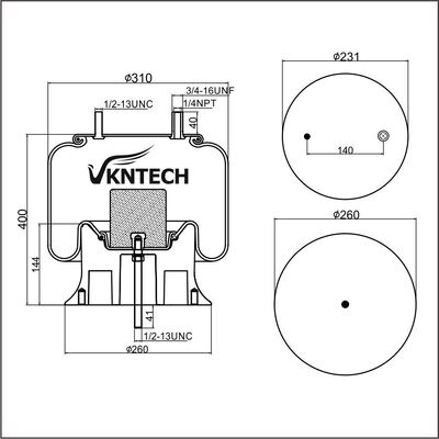 AIR SPRING Watson & Chalin AS-0061 Firestone W01-358-9243 Goodyear 1R12-480 thay thế bởi VKNTECH 1K9243