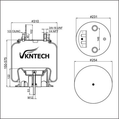 AIR SPRING Firestone W01-358-9786 thay thế bởi VKNTECH 1K9876