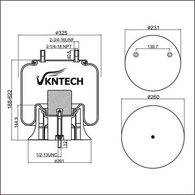 LÒ XO KHÍ HENDRICKSON S23611 Contitech 9 10BP-20 P738 Firestone W01-358-9646 THAY THẾ BỞI VKNTECH 1K9646